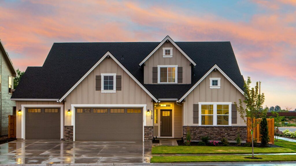 a house with a garage and a driveway Title Search in Minnesota