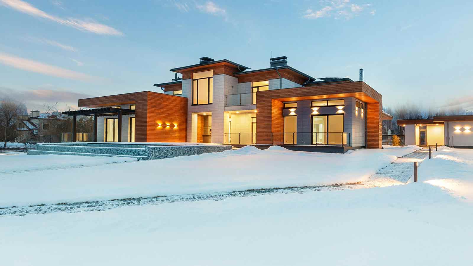 a house with snow on the ground North Dakota Title Search