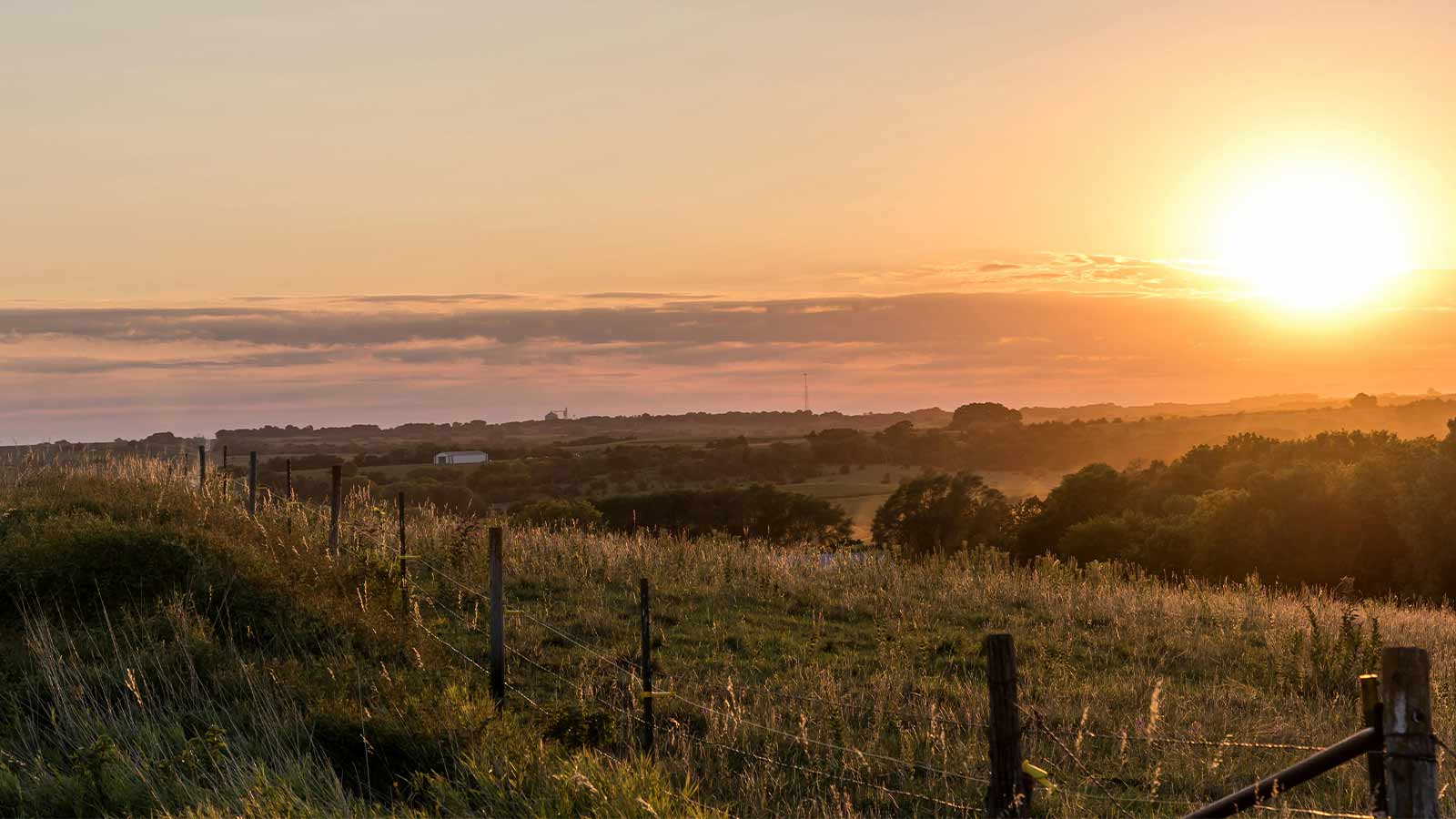a sunset over a field nebraska title search