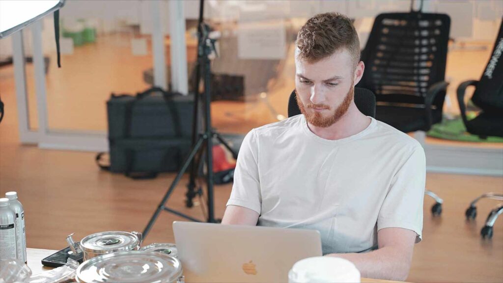 guy working on webhook