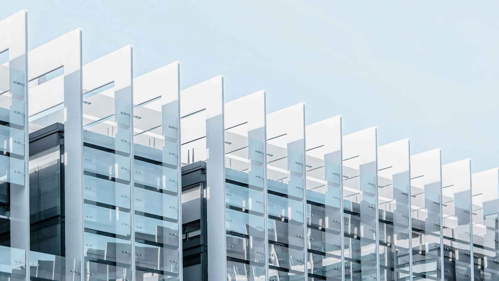 Modern architectural design with glass tod deed